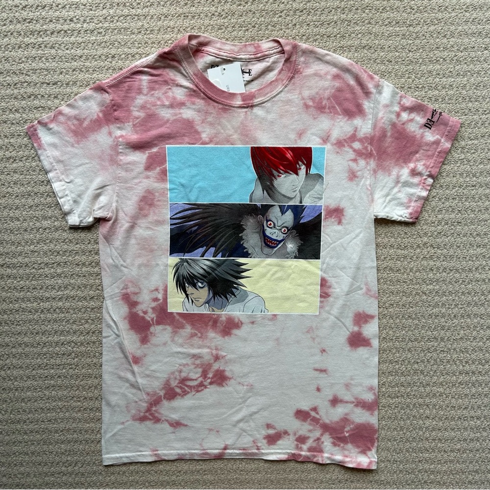Death Note Panels Pink Tie Dye T-Shirt